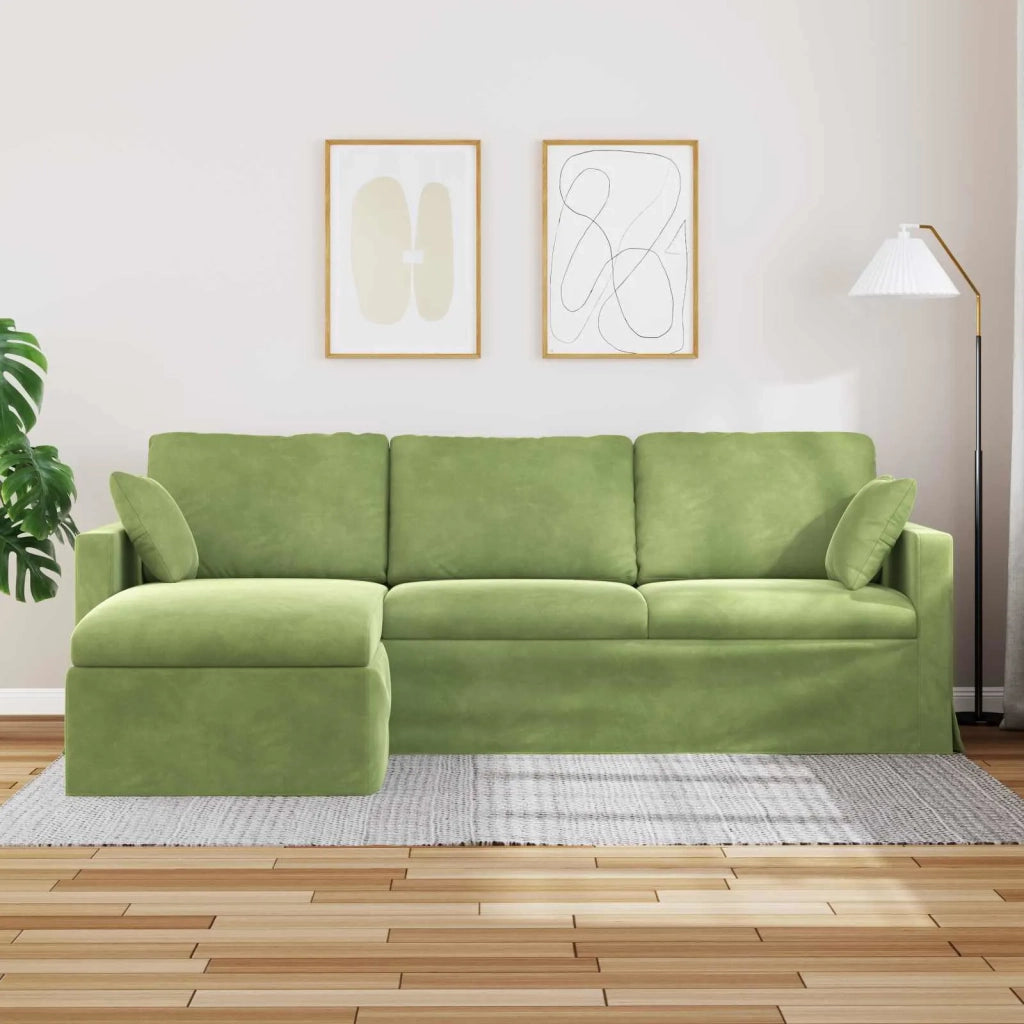 Divano Verde chiaro 228 x 134 x 80 cm Velluto 42024470