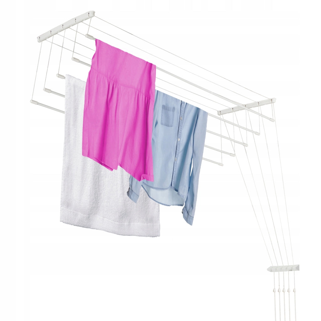 Stendibiancheria da soffitto KADAX per bagno, 5 barre, 160 cm, resistente e robusto.