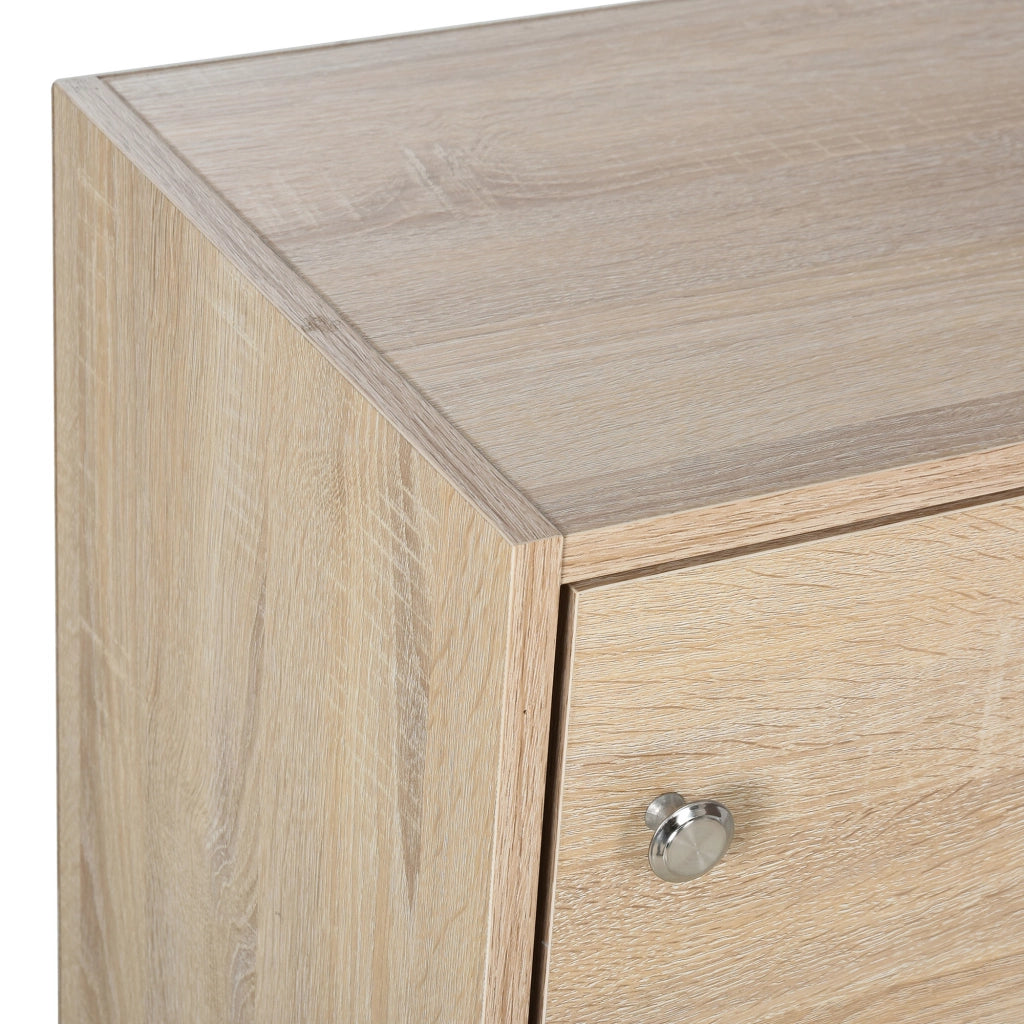 Mobiletto Multiuso con 3 Ripiani in Legno e 3 Antine per Casa, Camera, Soggiorno o Ufficio, 48x34x100cm