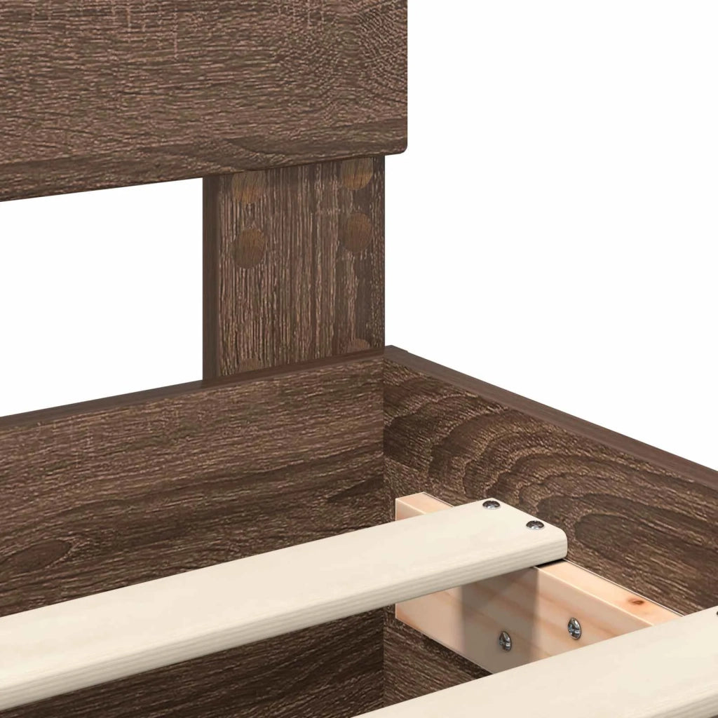 Struttura del letto con testiera Rovere Marrone 70 x 190 cm 3408221