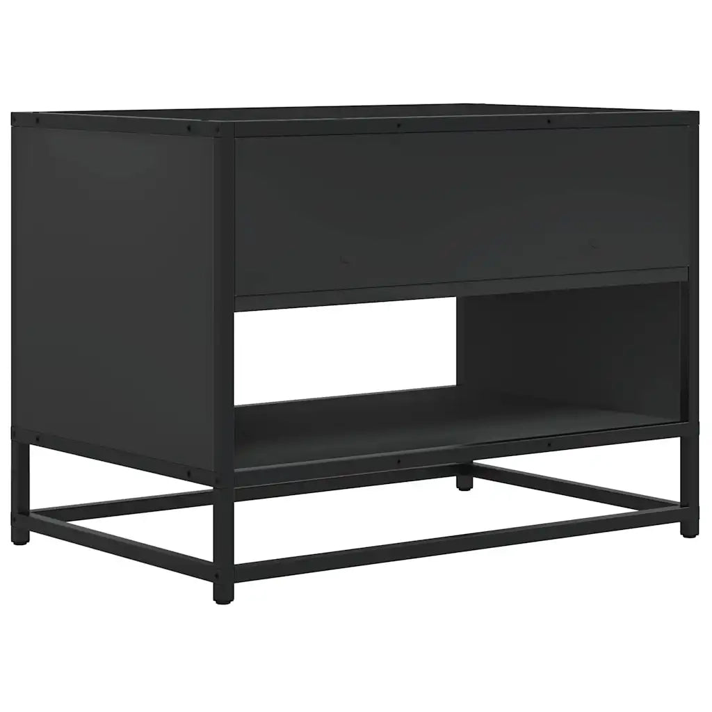 Mobile Porta TV-Mobile per TV-Credenza TV Nero 61x40x46 cm in Truciolato e Metallo