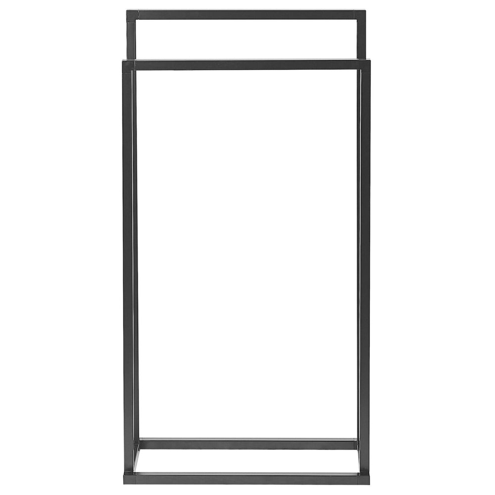 Portasciugamani in acciaio Nero opaco 2 binari Accessori per il bagno Portasciugamani da terra Design moderno