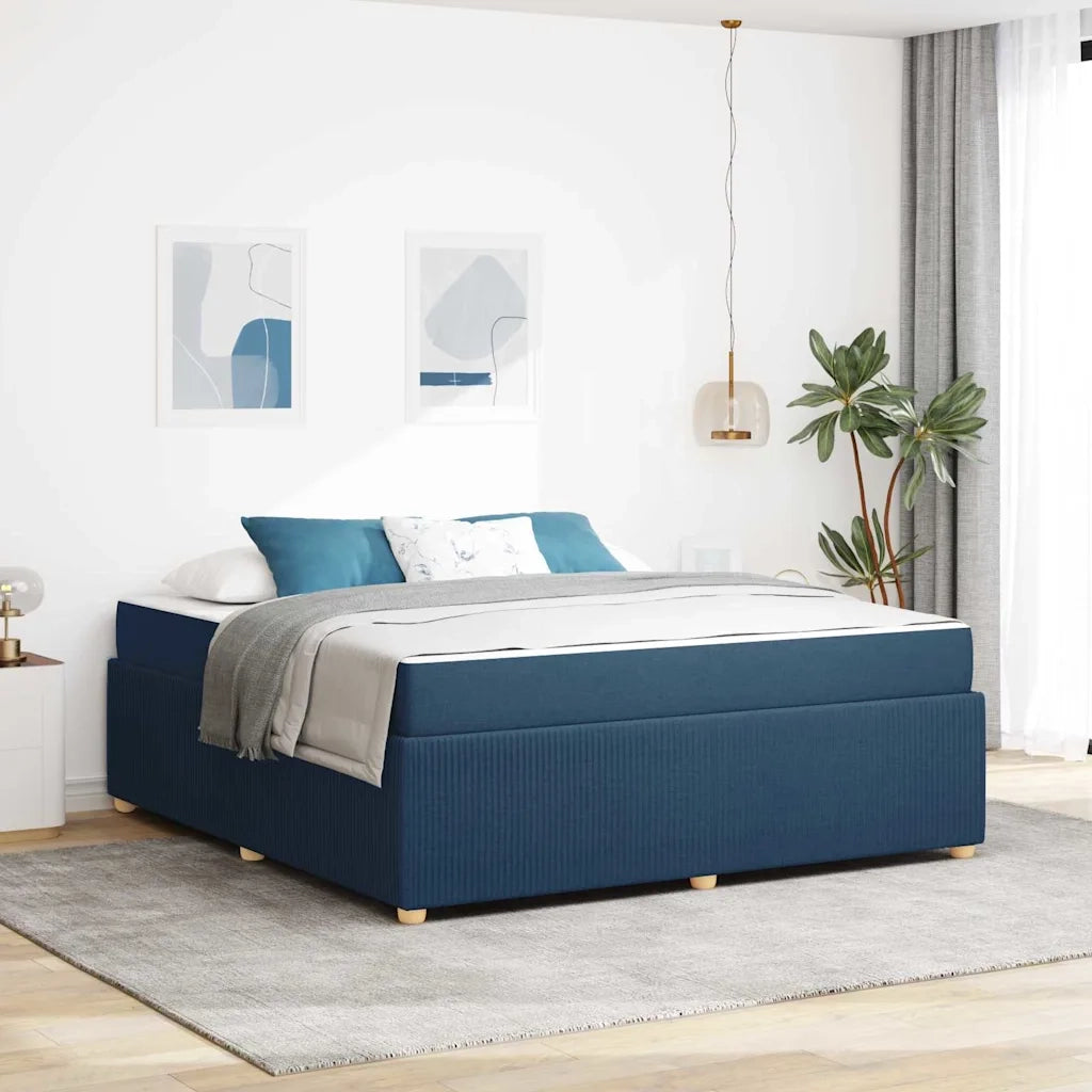 Struttura del letto con materasso Blu 180 x 200 cm Tessuto 3398424