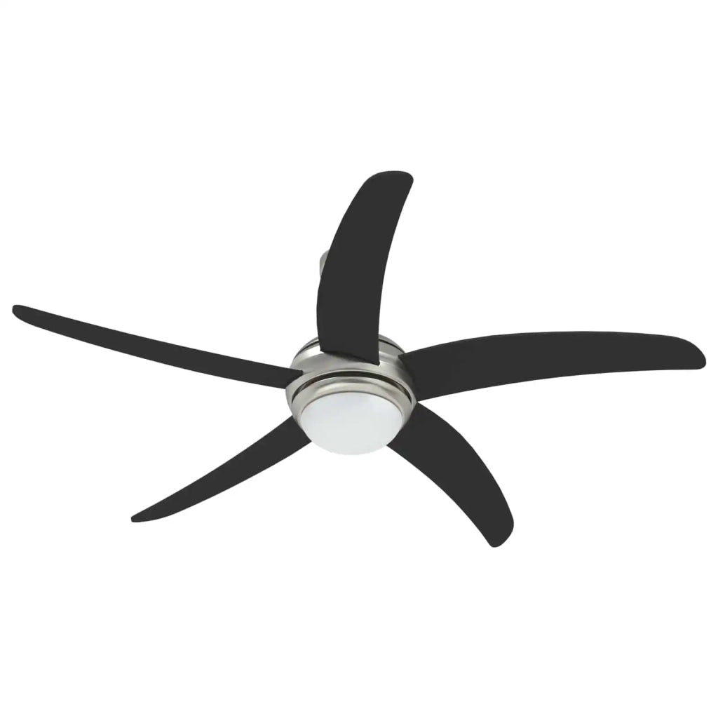 Ventilatore da soffitto con luce e telecomando Ø 130 cm Nero 42035658