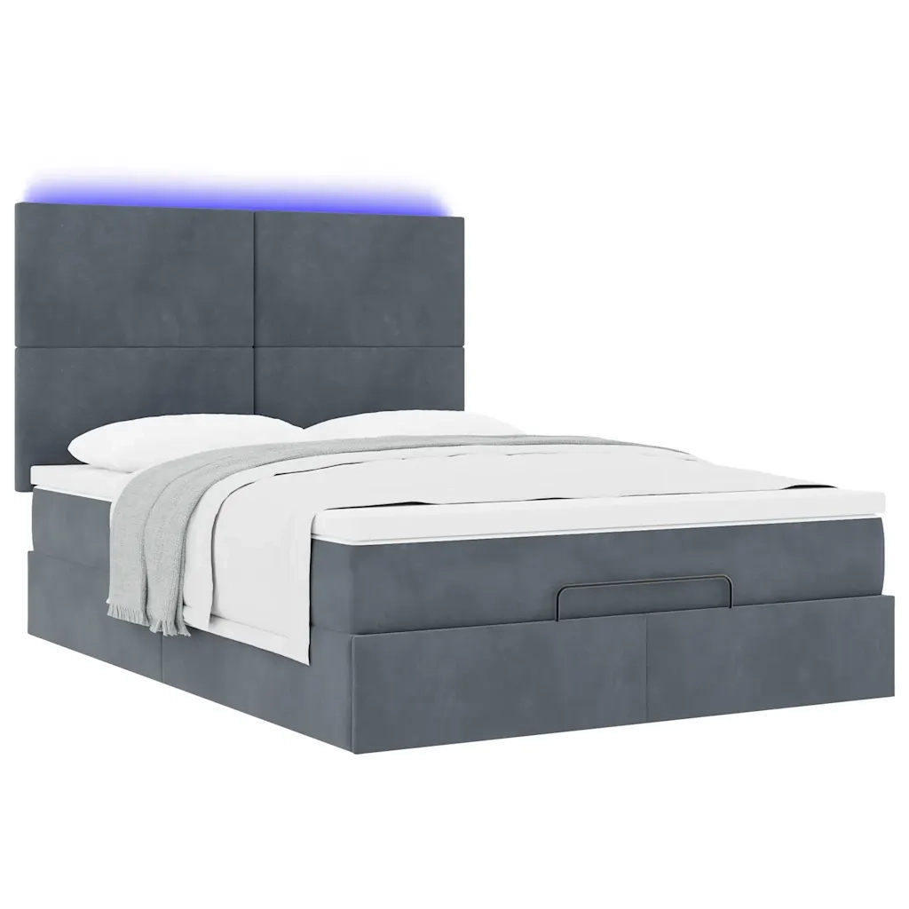 Struttura Letto Pouf con Materassi 140x200 cm in Velluto 3314253