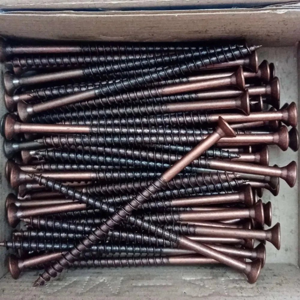 Vite 4,0x80/50mm - 200pz tps testa conica bronzata per legno truciolare parzialmente filettata