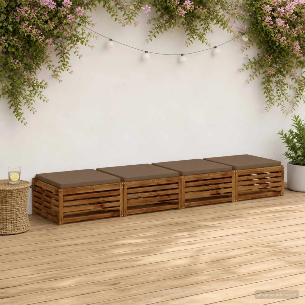 Cuscini per Sedia in 4 Pezzi SOEST 4 pz 100% Poliestere Tortora 944822