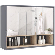 Mobile bagno sospeso con specchio ¨C Xylo ¨C 3 ante 8 ripiani grigio