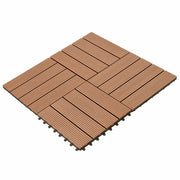 Piastrella per Decking 22 pcs Marrone 30 x 30 cm WPC 3444827