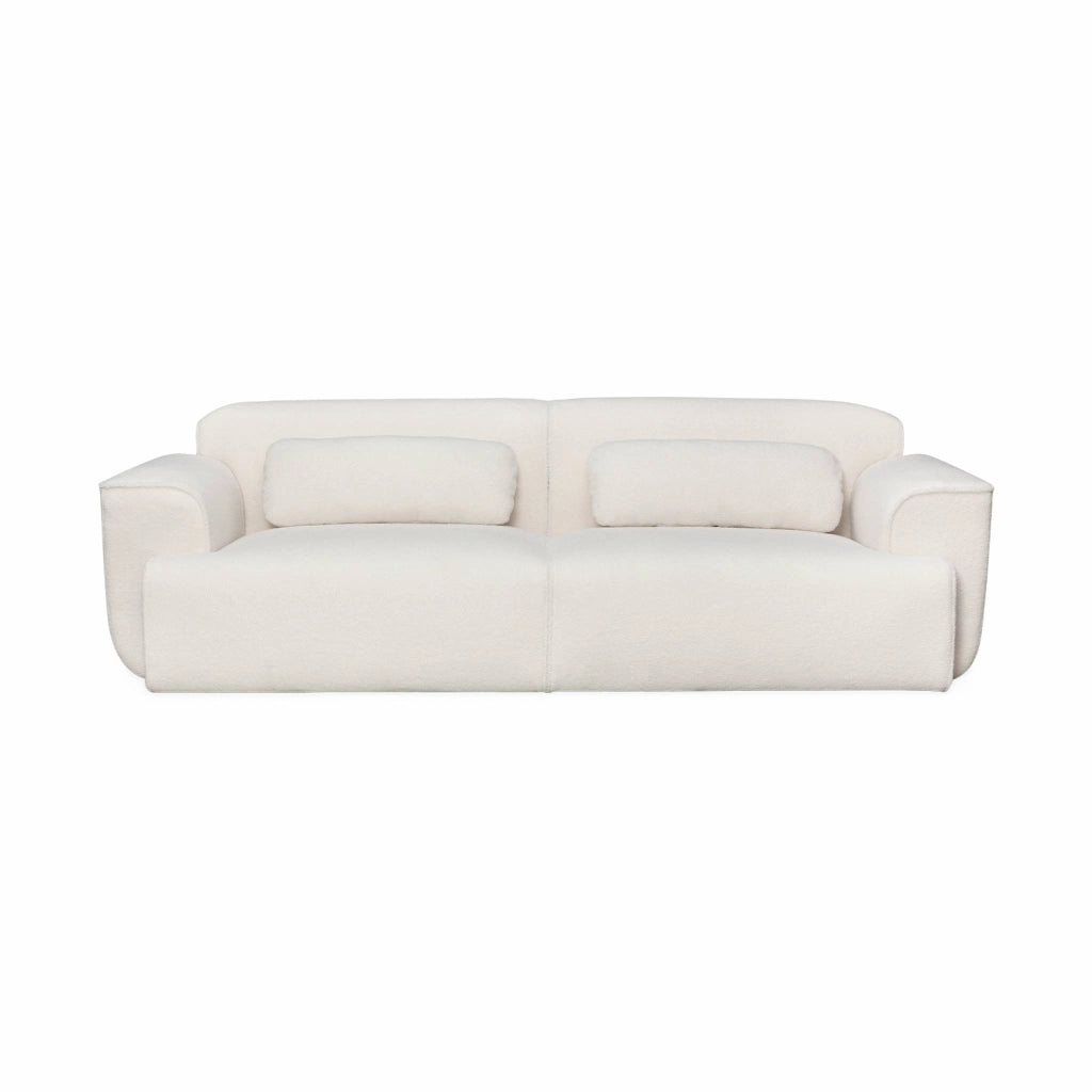 Divano in bouclé, 3 posti, crema