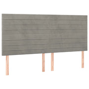Testiera | Testata Grigio Chiaro 200x5x118/128 cm Velluto