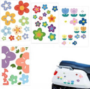Sticker per Bicicletta - Disegno di Fiori - 4 Fogli - Impermeabile - Autoadesivo - Decorativo - Adatto per Interno/Esterno - Sticker Decorativo