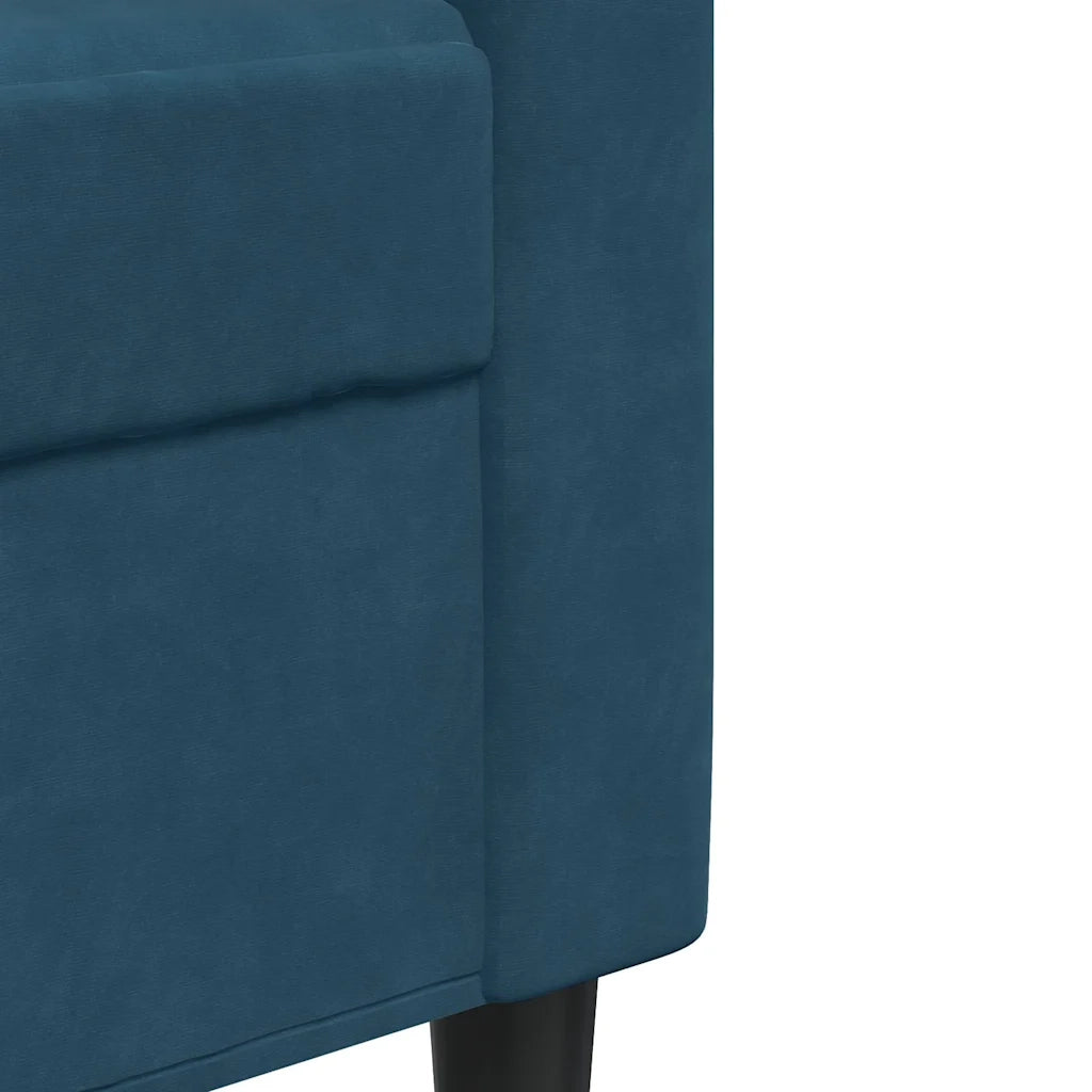 Set di Divani 4 pz con Cuscini e Rinforzi Blu in Velluto 3278390