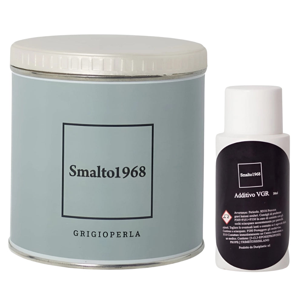 Smalto1968 base acqua vgr piastrelle ceramiche supporti difficili l 0.5 *** colore- grigioperla, confezione 1