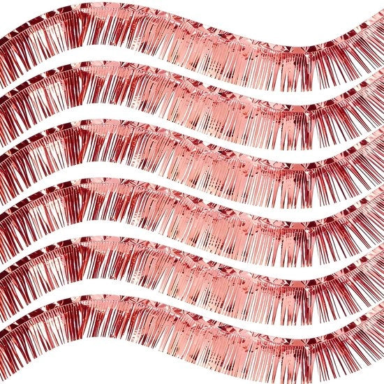 Decorazioni a frange 6 pacchetti - Rosso oro metallic - Decorazione appesa - Frange - Foglia - Adesiva - Decorazioni a frange