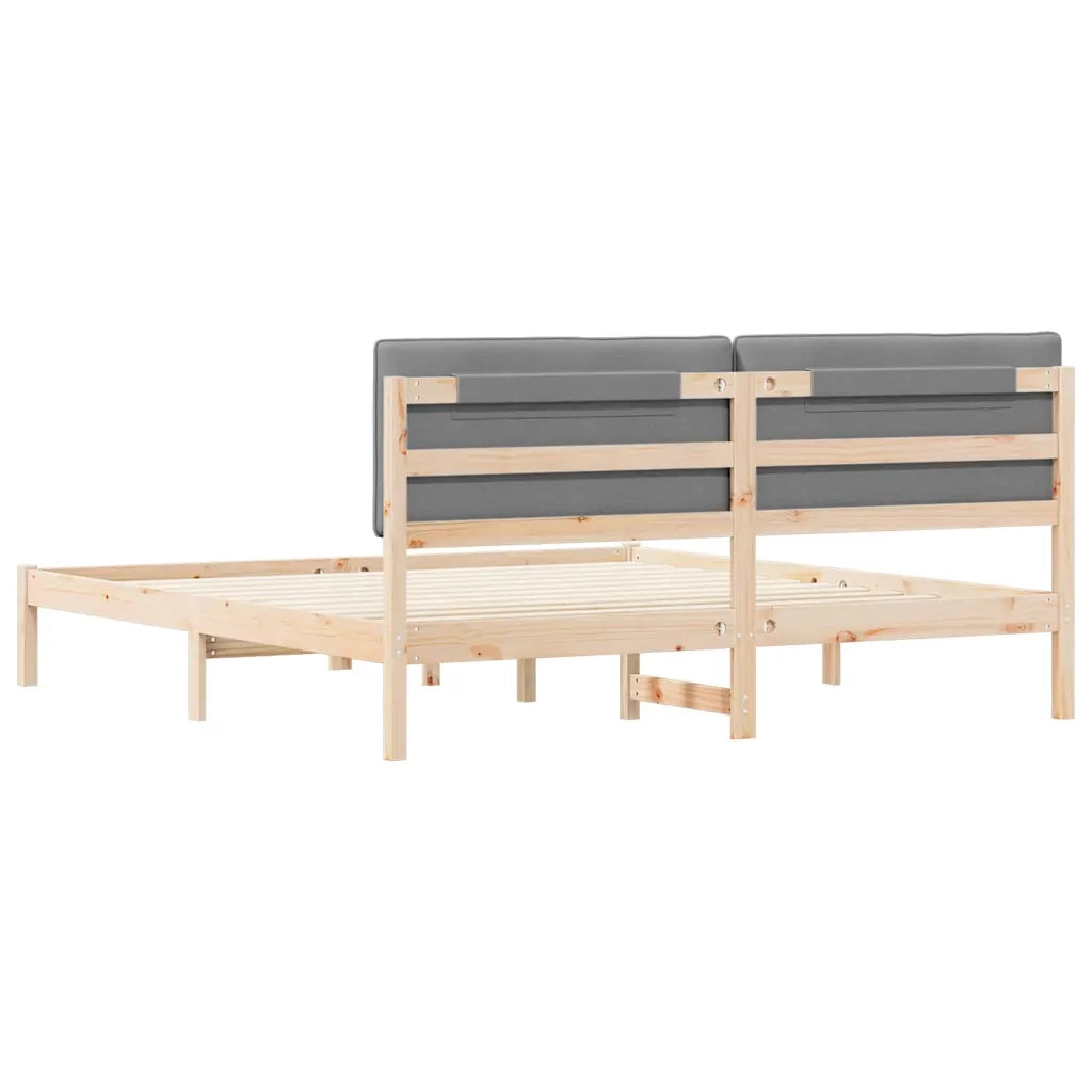 Letto con Testiera Rivestita-Struttura Letto con Testiera Grigio chiaro 180 x 200 cm 559748