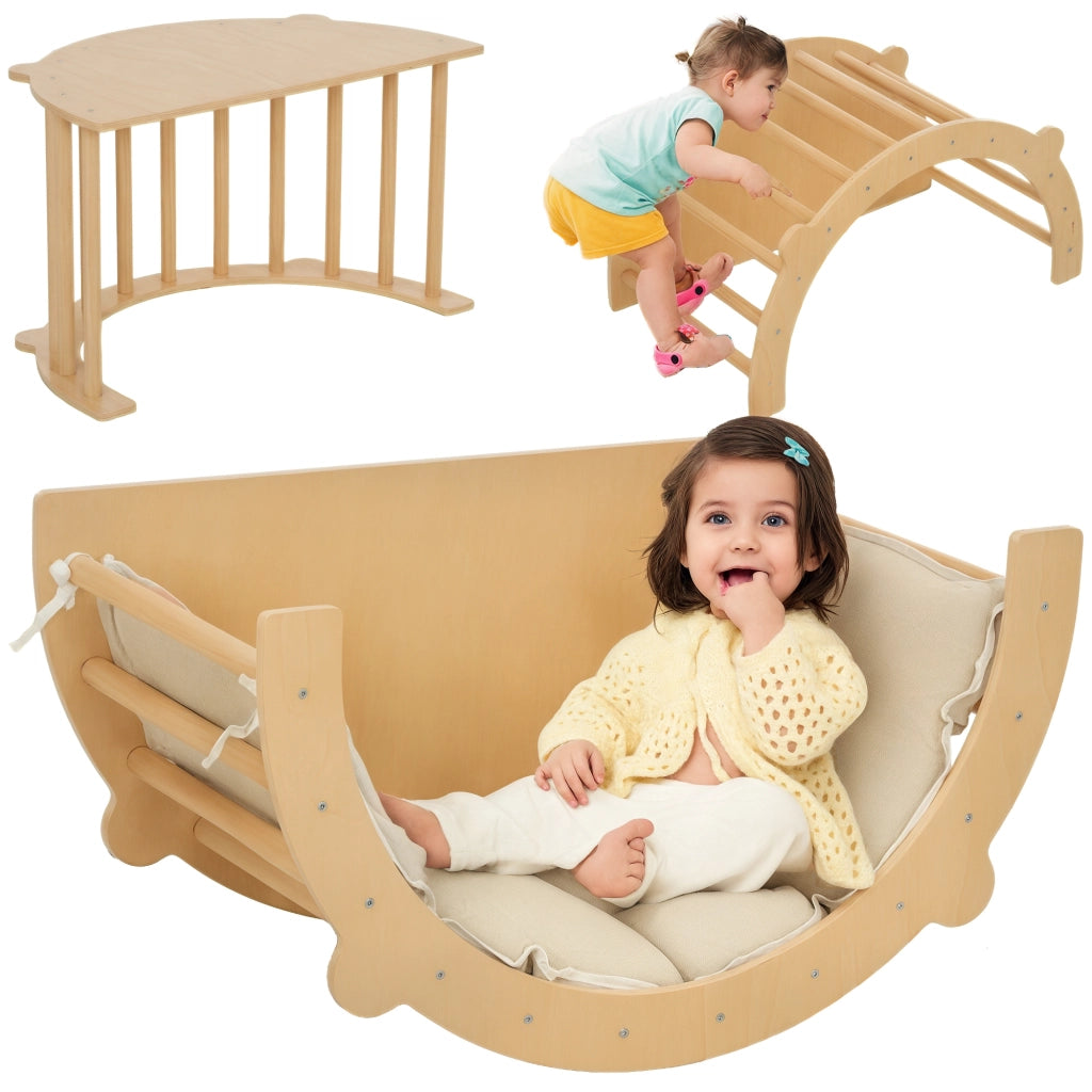 Arco Montessoriano 3 in 1 ¨C Xylo ¨C Struttura Arrampicata Tavolo Dondolo Bambini 18-48 Mesi Legno