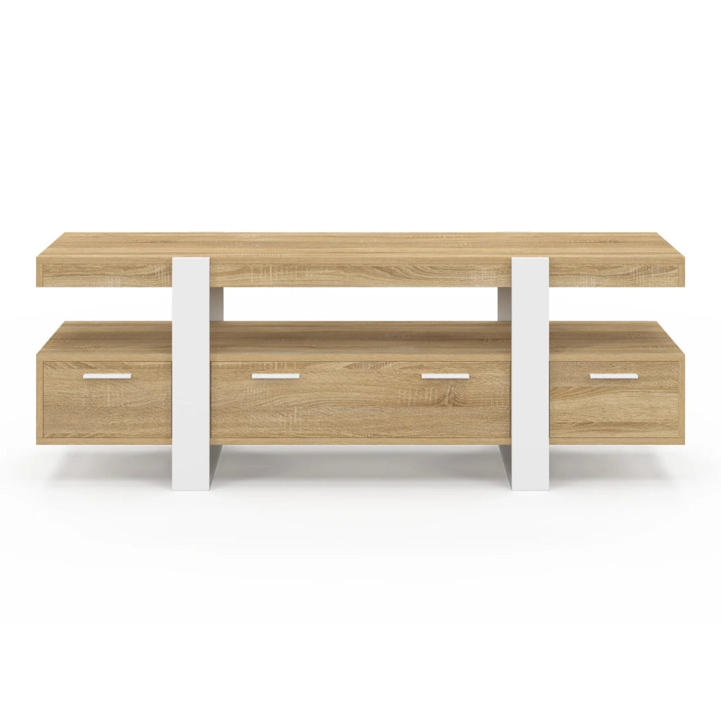 IDMarket - Porta TV PHOENIX 140 cm con cassetti in legno e bianco