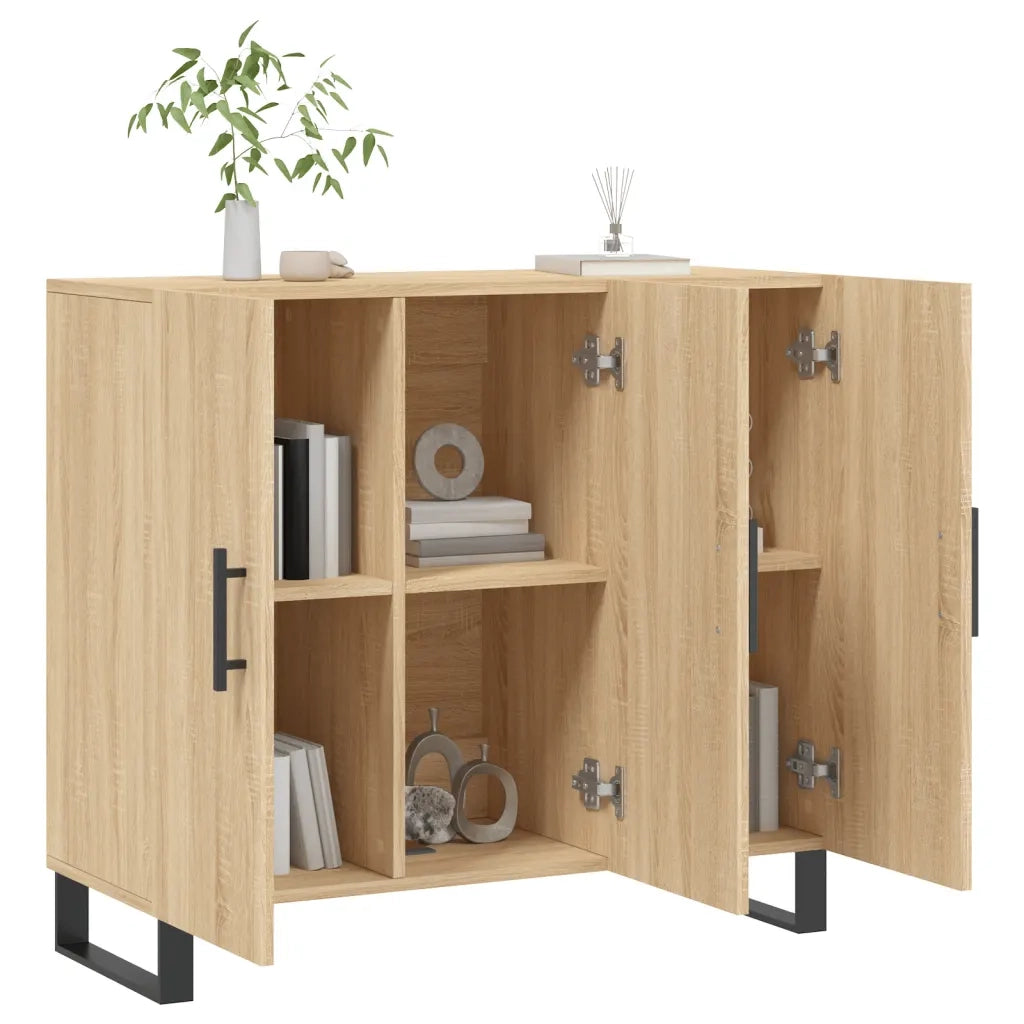 Credenza Rovere Sonoma 90x34x80 cm in Legno Multistrato 828135