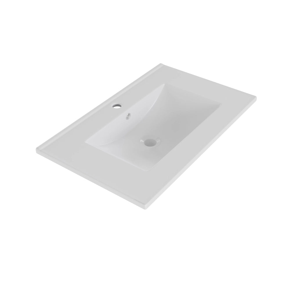 Mobile Sottolavabo da Bagno con Lavabo in Ceramica ¨C MINIMAL ¨C Nero, Cassetti, Ante, 76x46x87