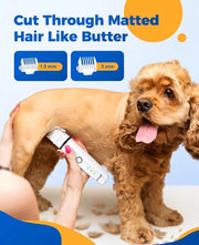 Trimmer per animali - Trimmer per unghie e pelo, toletta silenziosa per animali, spazzola per pelo e unghie per cani, gatti, zampe, occhi, orecchie, faccia