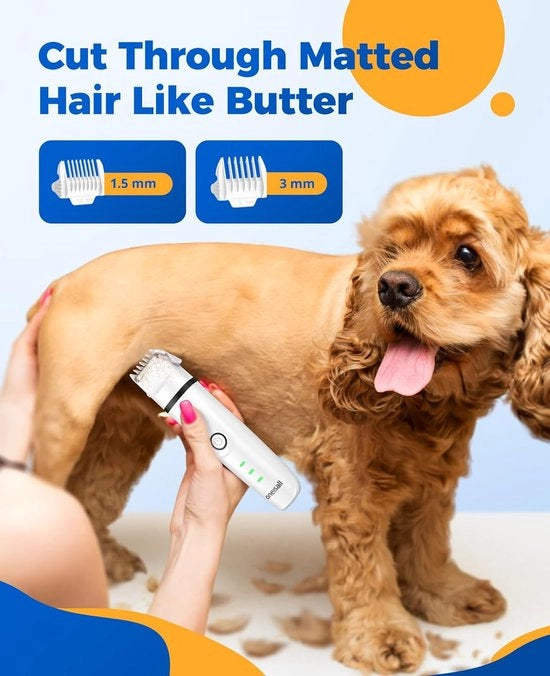 Trimmer per animali - Trimmer per unghie e pelo, toletta silenziosa per animali, spazzola per pelo e unghie per cani, gatti, zampe, occhi, orecchie, faccia