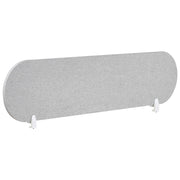 Pannello divisorio grigio chiaro in tessuto PET Board 160 x 40 cm Schermo acustico Morsetti di montaggio modulari Casa Ufficio