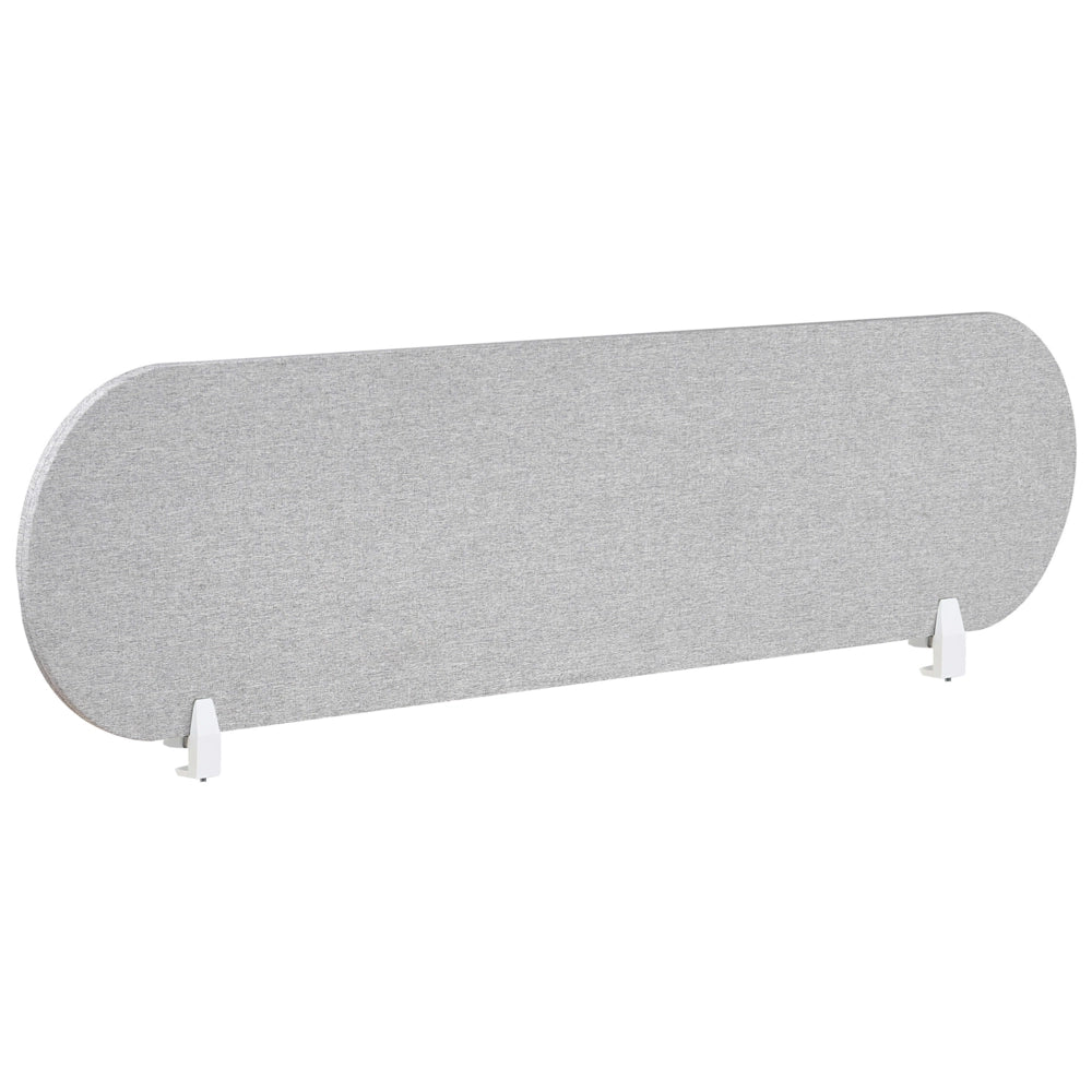 Pannello divisorio grigio chiaro in tessuto PET Board 160 x 40 cm Schermo acustico Morsetti di montaggio modulari Casa Ufficio