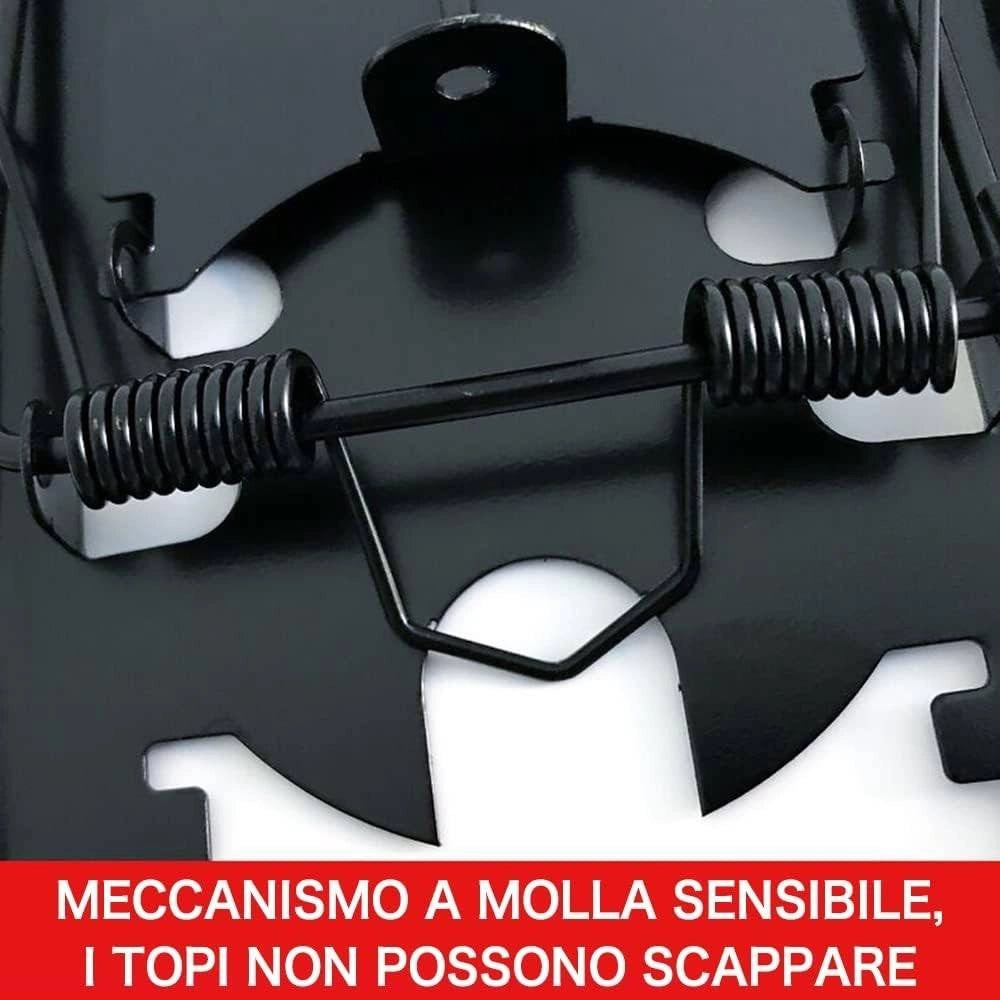 Trade Shop - Set 4pz Trappola Per Topi Grandi Piccoli Facile Da Usare Può Essere Riutilizzata -