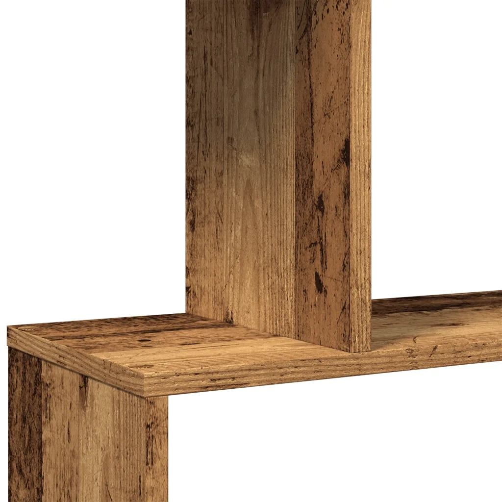Libreria Divisorio 5 Ripiani-Scaffale per Libri-Mobile di Stoccaggio Legno Antico 70x24x161cm Truciolato