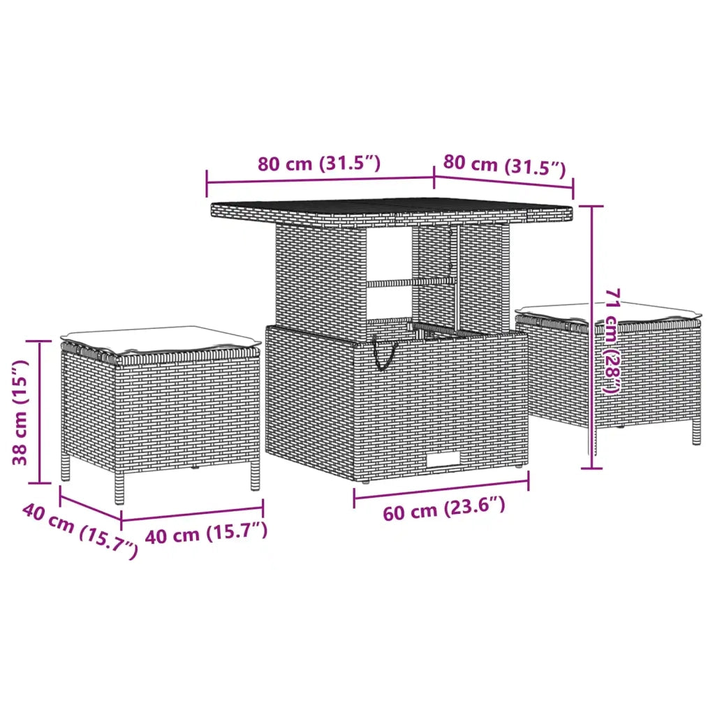 Set Divano da Giardino 10 pcs Nero polyrattan 3361574