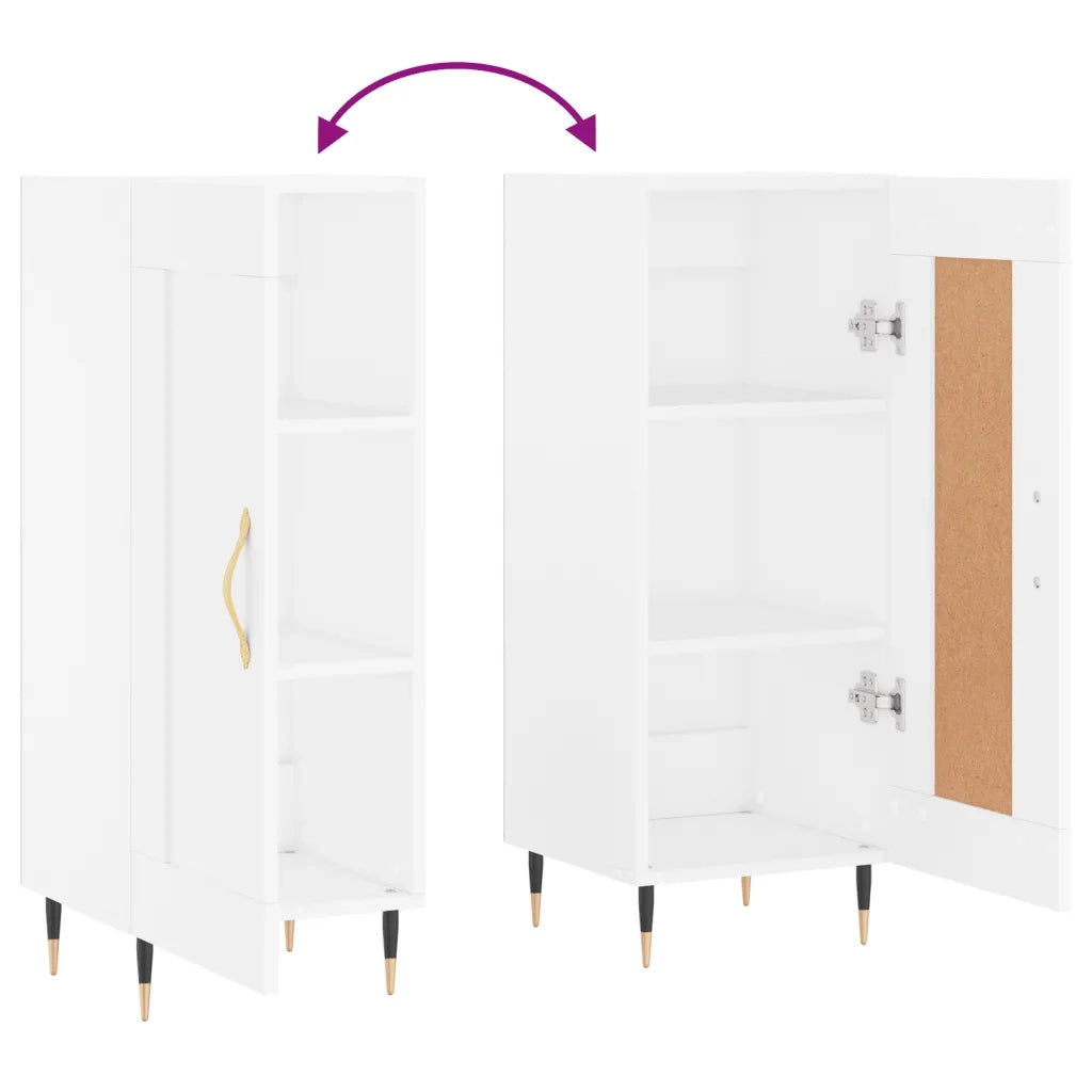 Credenza-Buffet-Armadio da cucina Bianca 34,5x34x90 cm in Legno Multistrato 694109