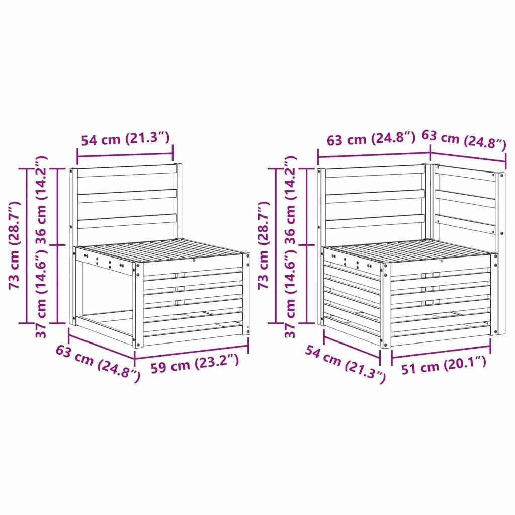 Set di divani da esterno 6 pz Naturale Legno di Acacia Massello 3384780