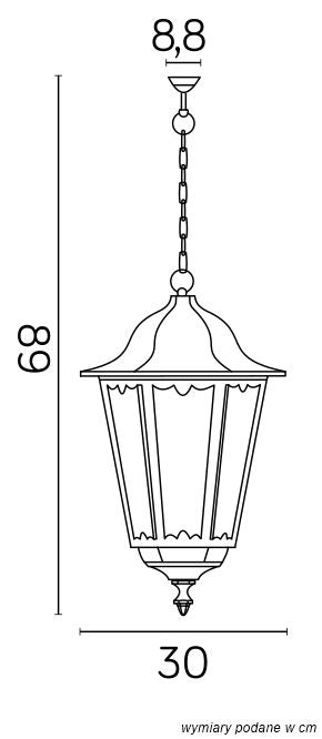 Lampada sospensione esterna Retro Ø30 nero E27 IP43