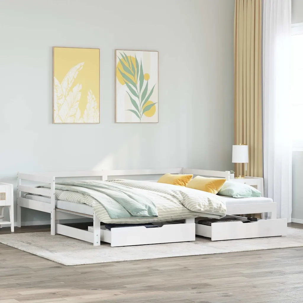 Letto Estraibile con Cassetti senza Materasso Bianco 80x200 cm 3302149