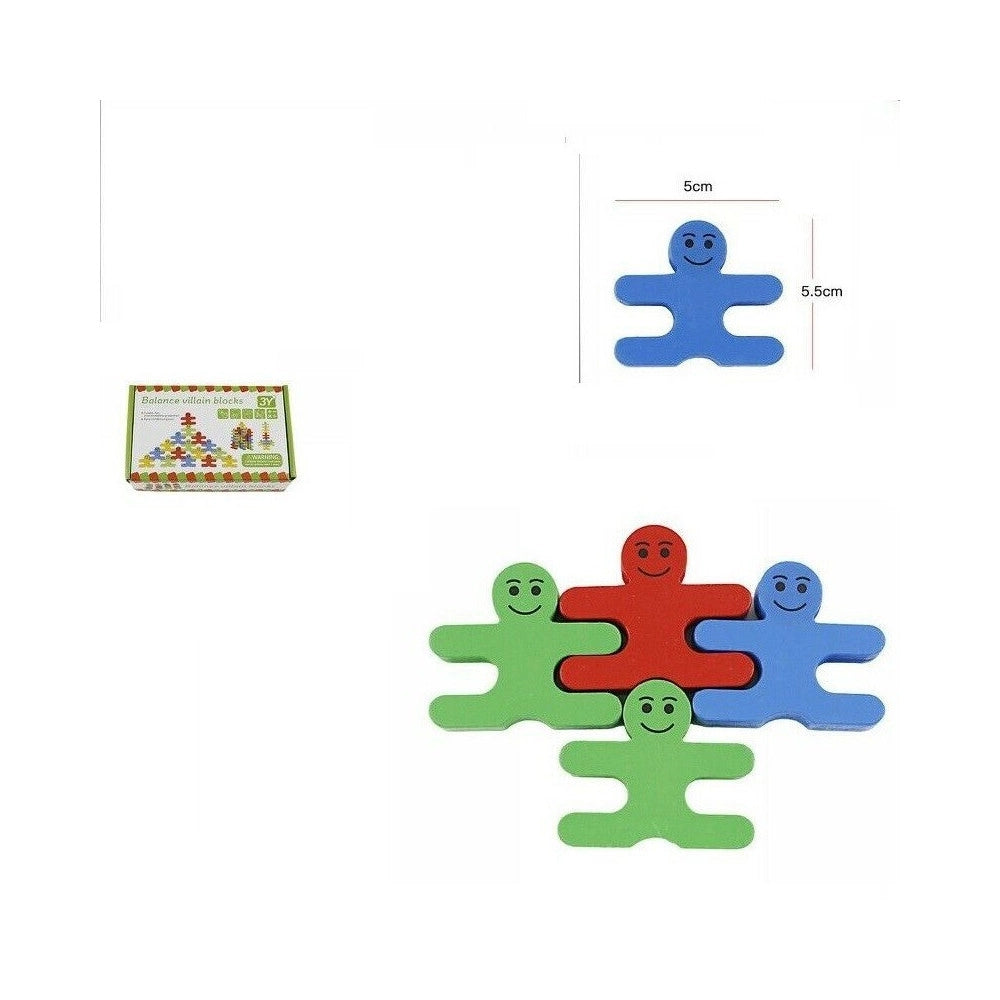 Trade Shop - Gioco In Legno Omini Colorati Costruzioni Bambini Educativo Imparare -