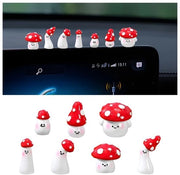 Set di 7 Mini Funghi per Decorazione Interno Auto