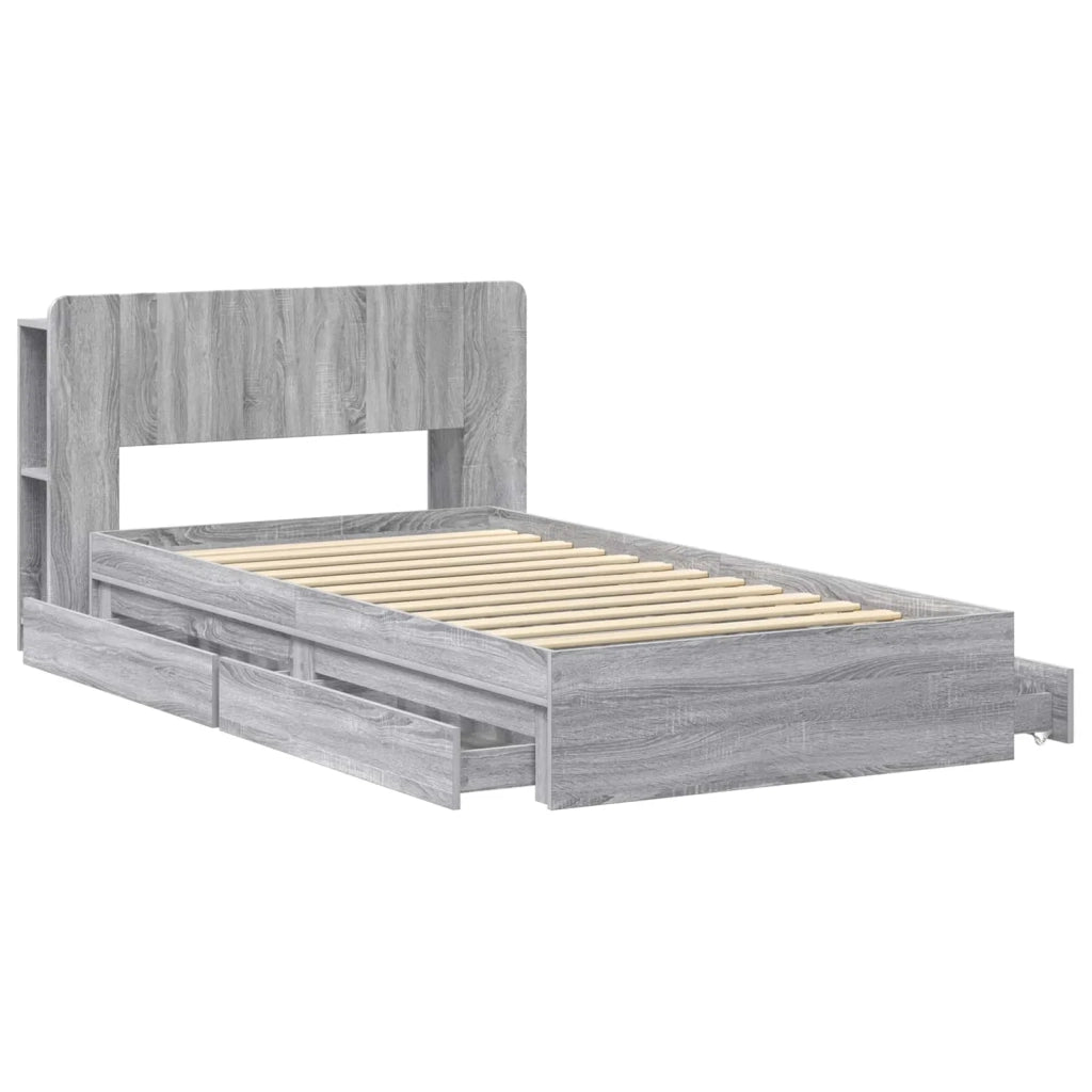 Telaio del letto con storage Sonoma grigio 75 x 190 cm 3433528