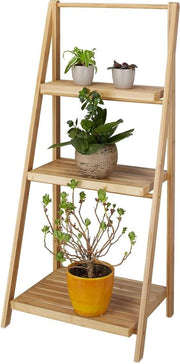 Scaffale per piante a 3 livelli pieghevole altezza x larghezza x profondità: ca. 99 x 45 x 32 cm in legno naturale