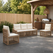 Set Divano da Giardino 5 pz Beige polyrattan 3435963