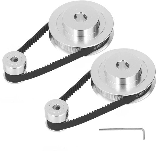 Distributore Sincronizzato 200mm Lunghezza - Disco Distributore in Alluminio - Rapporto 20T/60T - Inclusa Chiave a Lema - Set di Pulegge