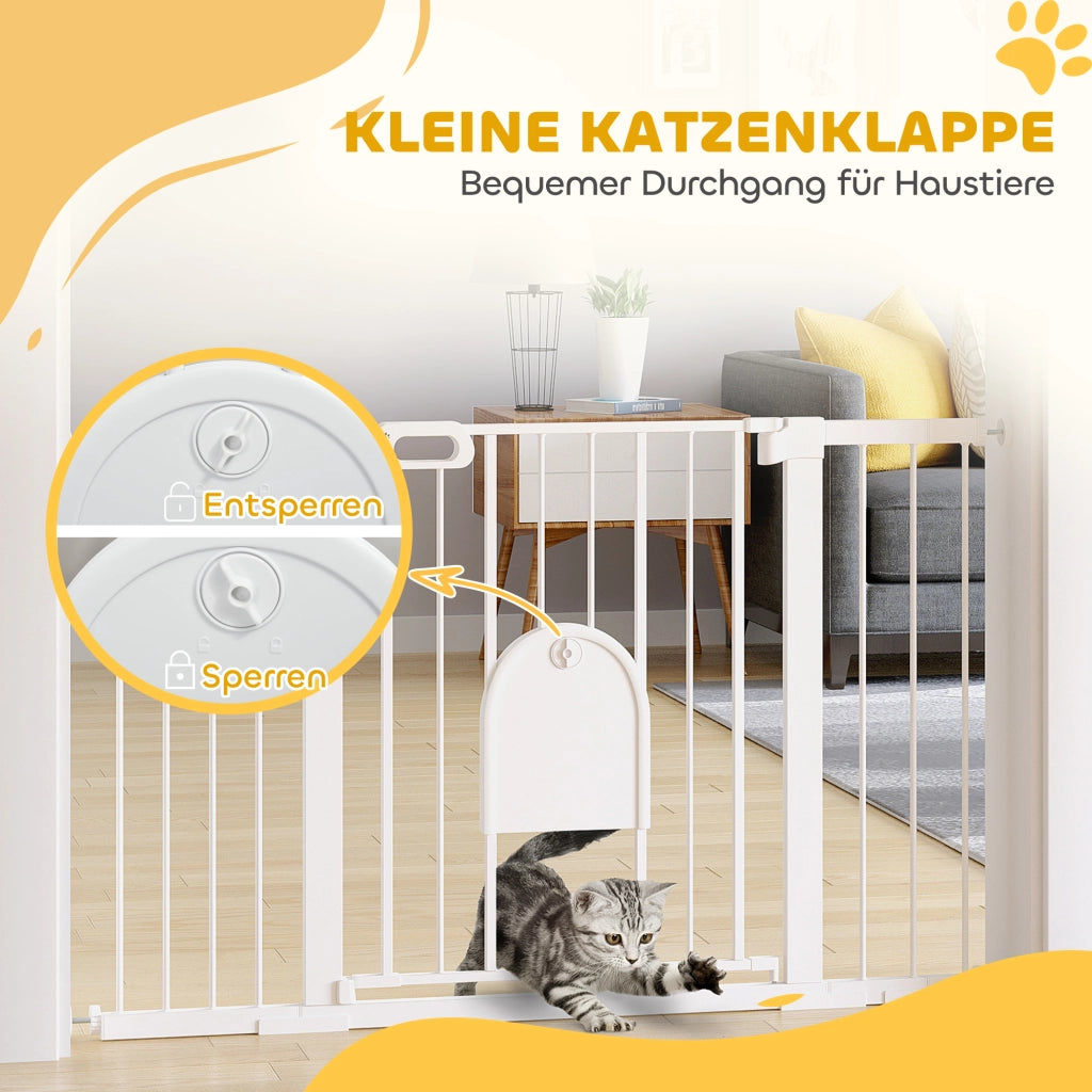 Cancelletto di sicurezza per scale e porte ¨C Xylo ¨C bianco acciaio 75-131x76 cm