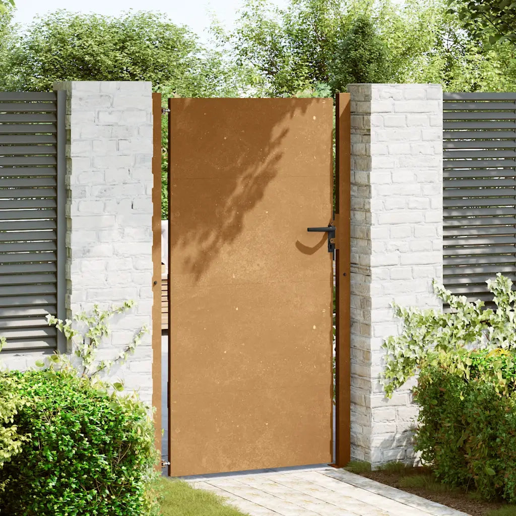 Cancello da giardino 100x175 cm in acciaio Corten 153266