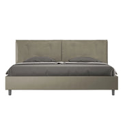 BS COM Letto matrimoniale king size con rete imbottito 200x210 similpelle cappuccino