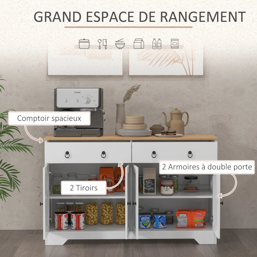 Armadio da cucina ¨C zephmum ¨C bianco 2 ante 2 cassetti