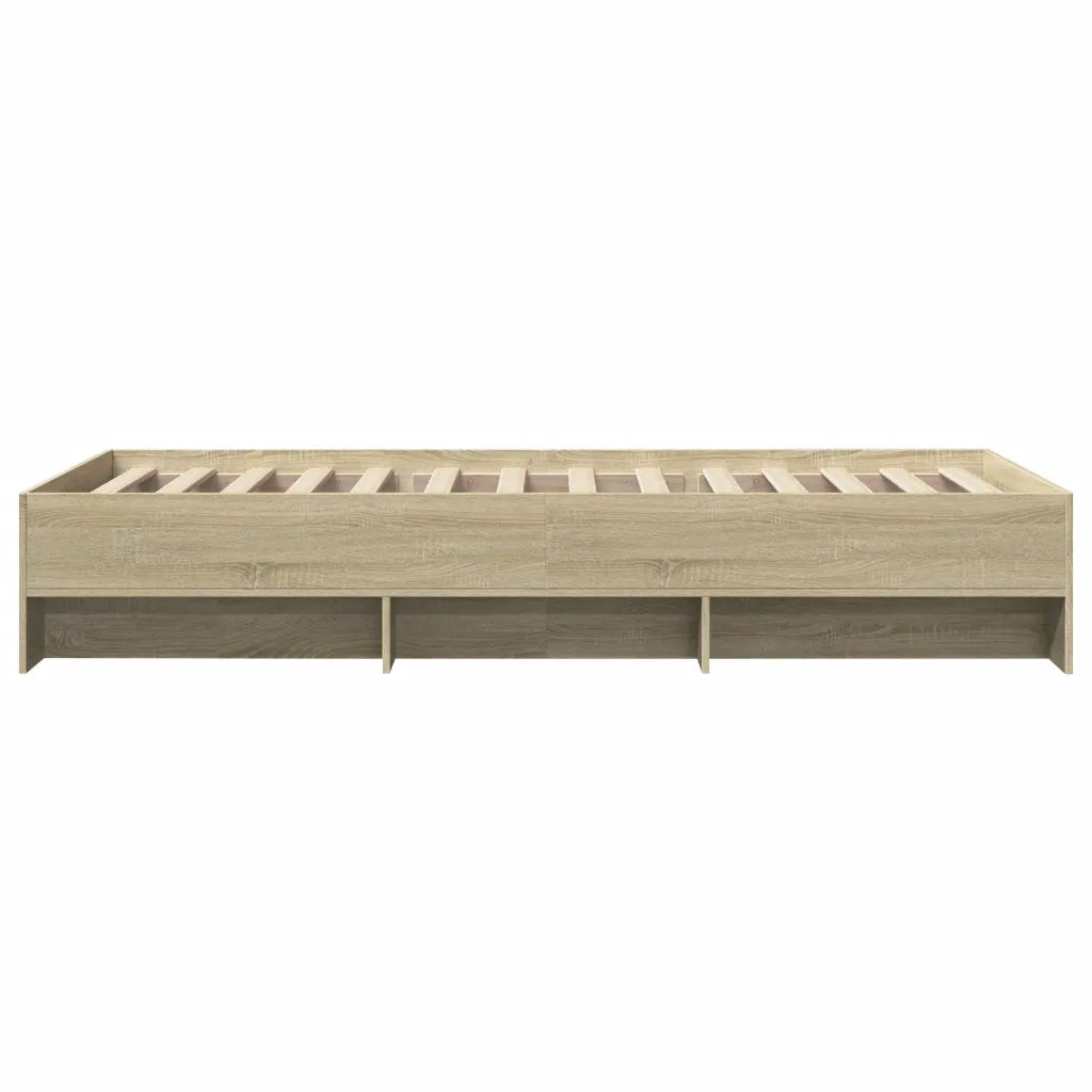 Letto singolo | Letto per adulti | Giroletto senza Materasso Rovere Sonoma 75x190 cm in Truciolato