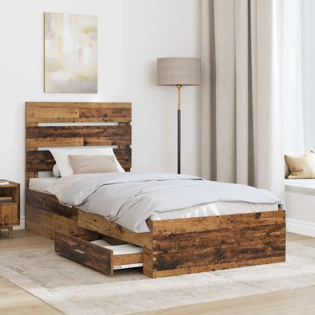 Struttura del letto-Giroletto Legno vecchio 90 x 200 cm Legno multistrato 374772