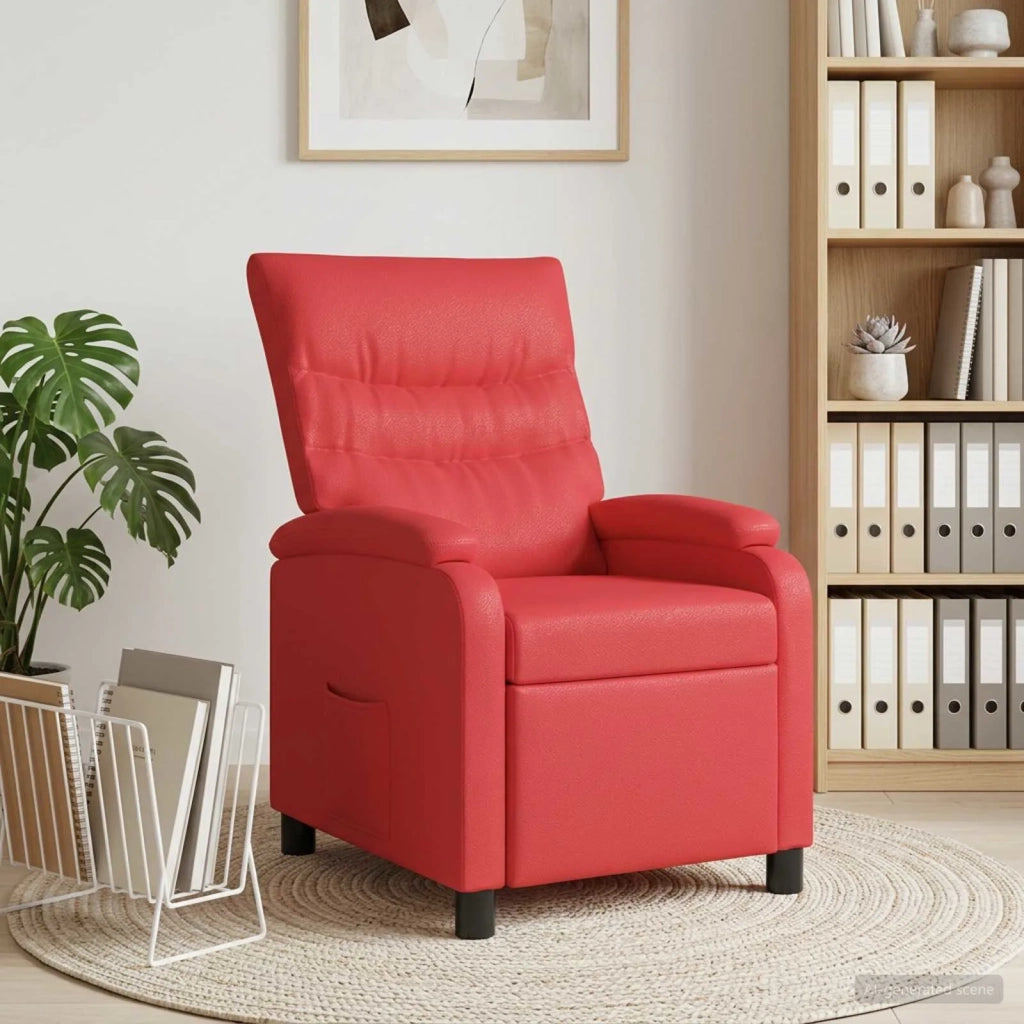 Divano Sedia-Poltrona reclinabile Rosso Similpelle 797817