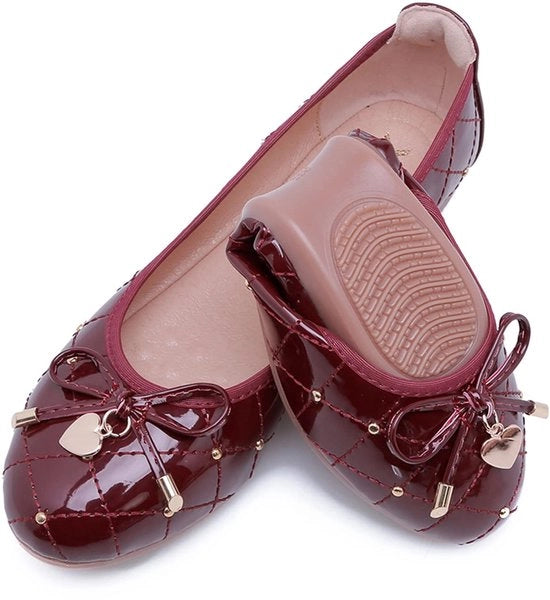 Scarpe Casual per Donna - Flats Eleganti - Punta a Tacco - Con Borchia a Farfalla - Modelli per Donna