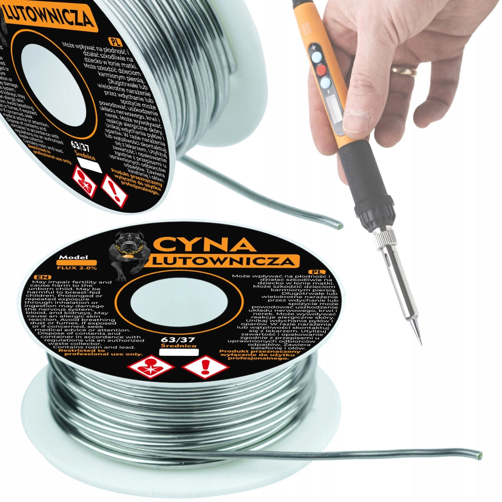 Filo di Saldatura Rosfix Sn63Pb37 – Spessore 2 mm, 50g, 2% Flux | Temperatura di Fusione 183-190°C